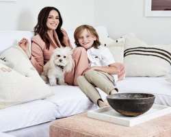 She has a pet dog.